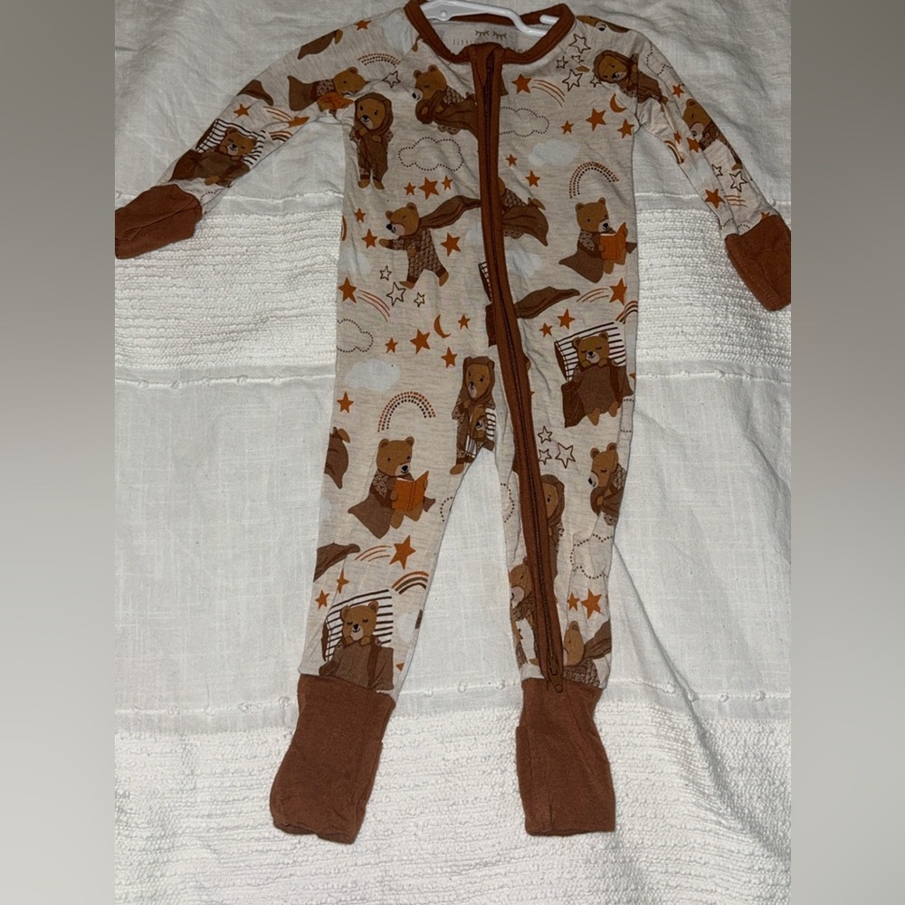 Little Sleepies Bear Print zippy